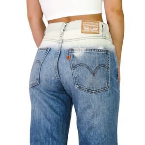Vintage LEVIS Orange Tab Ombre Bleached High Rise Straight Leg Jeans Size 26